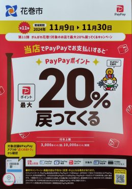 「PayPayポイント最大20％戻ってくる」キャンペーン！|「カマダ生花店」　（岩手県花巻市の花屋）のブログ